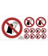 Aufkleber "Benutzen von Handschuhen verboten"...