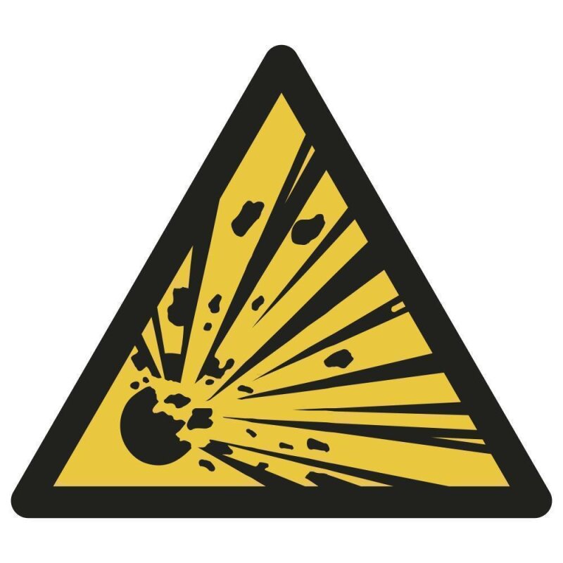 Warnung vor explosionsgef&auml;hrlichen Stoffen