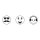 3 Motivstempel mit 3 verschiedenen Smiley-Motiven (blau)
