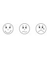 3 Motivstempel mit 3 verschiedenen Smiley-Motiven (gelb)