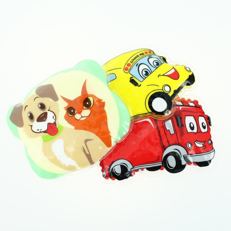 3 Kühlpads Bus/Gelbes Auto Feuerwehr Hund/Katze