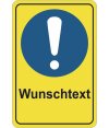 Aluverbundschild 3 mm dick, "Wunschtext" Allgemeines Gebotszeichen, Premiumqualität