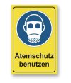 Alu-Verbund-Schild "Atemschutz benutzen" DIN ISO 7010 Premiumqualität