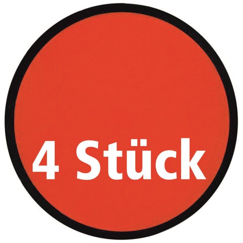 4 Frisbee, rot, faltbar mit Etui aus Polyester