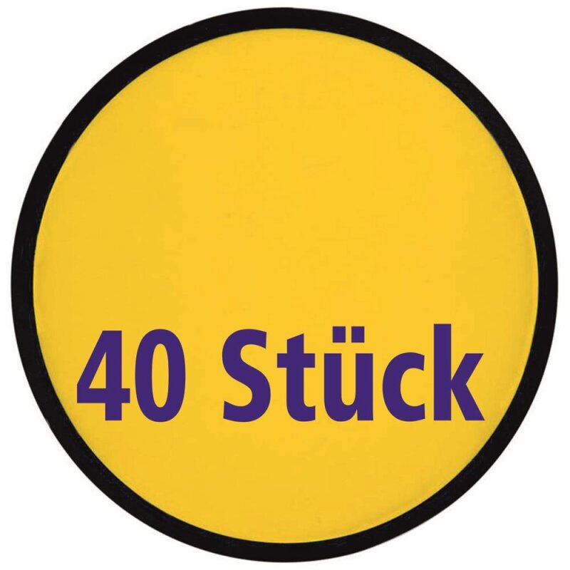 40 Frisbee, faltbar mit Etui aus Polyester, gelb