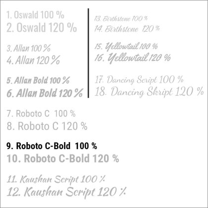 9. Roboto C-Bold  100 %